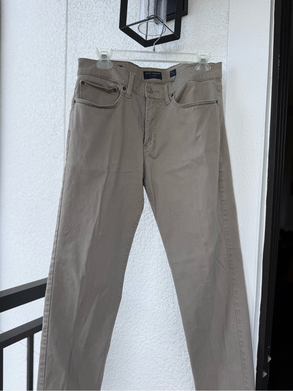 Lucky Brand Light Beige Straight-Leg Chino Pants